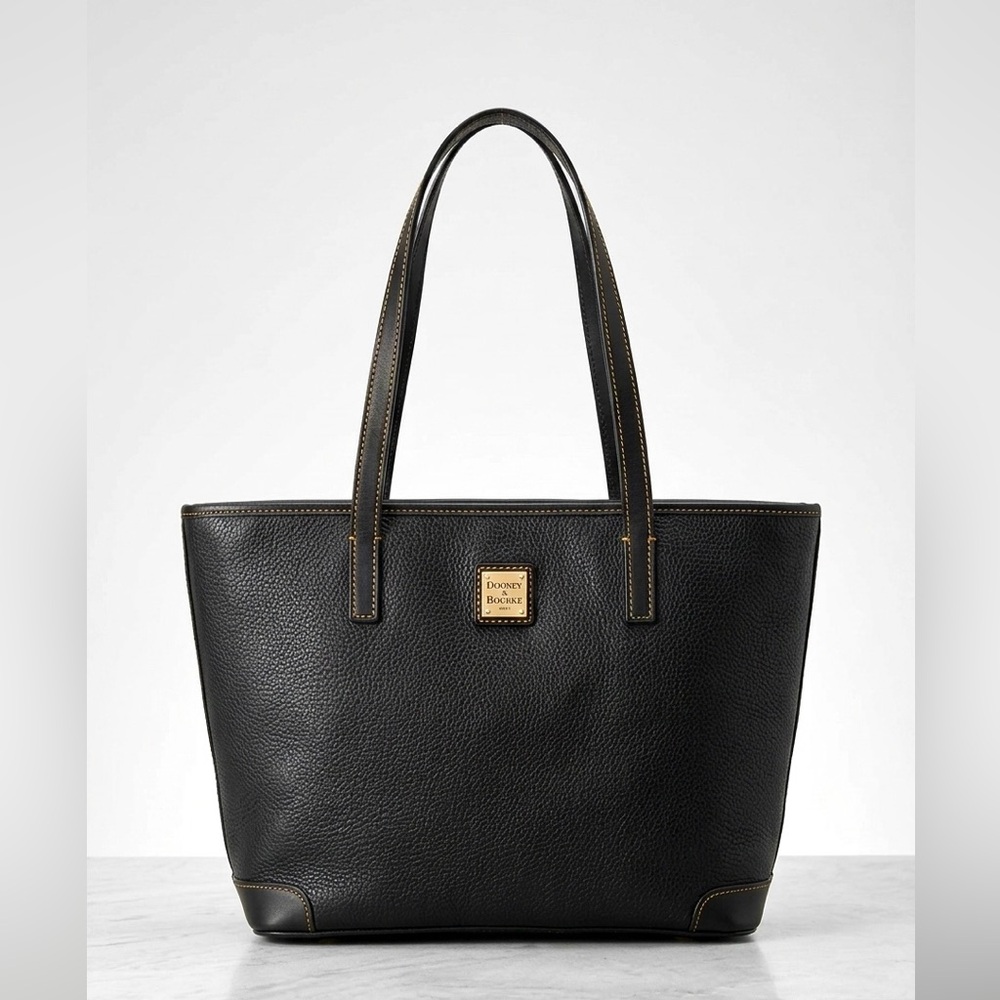 Dooney & Bourke Black Pebbled Leather Tote Bag